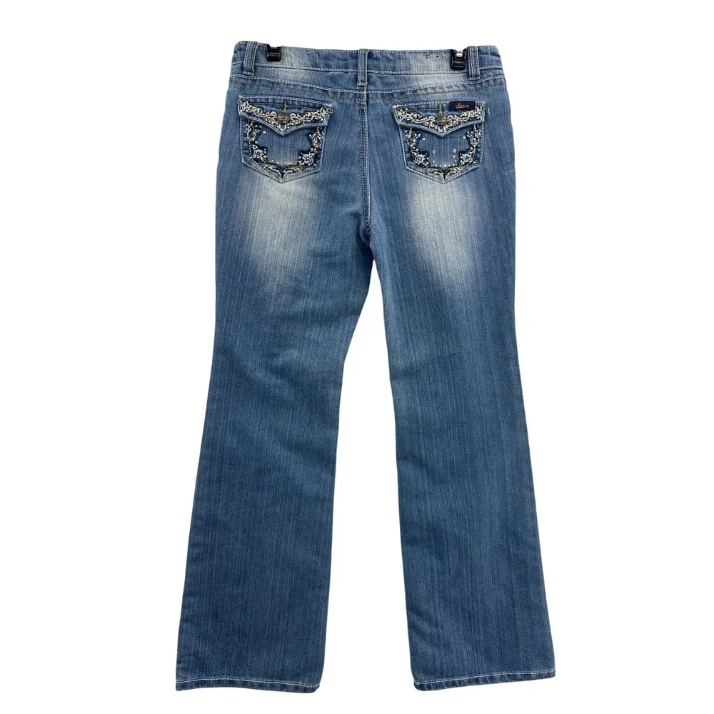 Seven Jeans Embellished Pocket‎ Bootcut Jeans Blue Wash Size 16